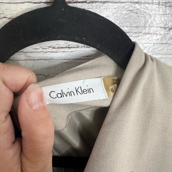 Calvin Klein career dress blue brown with belt size 6 - Picture 5 of 8